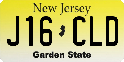 NJ license plate J16CLD