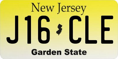 NJ license plate J16CLE