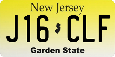NJ license plate J16CLF