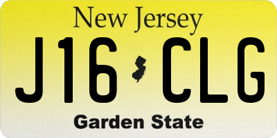 NJ license plate J16CLG