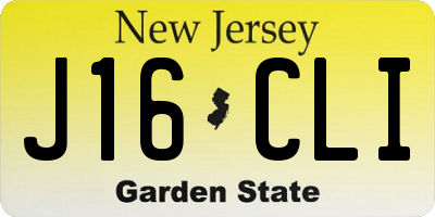 NJ license plate J16CLI