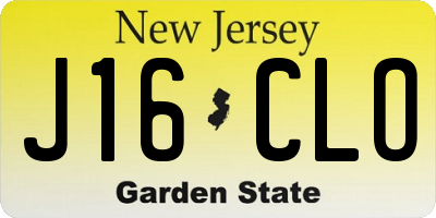 NJ license plate J16CLO