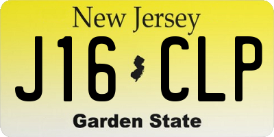 NJ license plate J16CLP