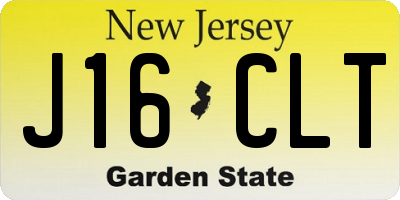 NJ license plate J16CLT