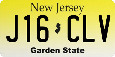 NJ license plate J16CLV