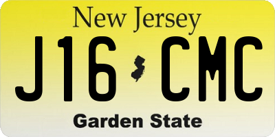 NJ license plate J16CMC