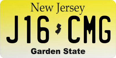 NJ license plate J16CMG
