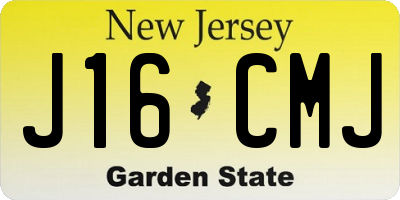 NJ license plate J16CMJ