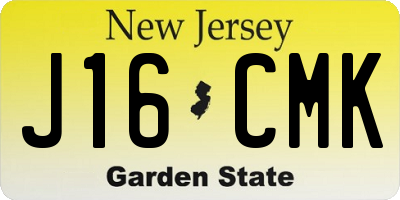 NJ license plate J16CMK