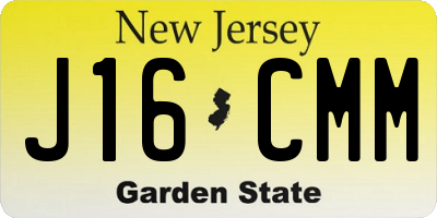 NJ license plate J16CMM