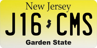 NJ license plate J16CMS