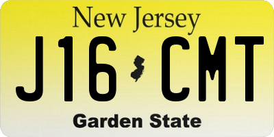 NJ license plate J16CMT