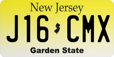NJ license plate J16CMX
