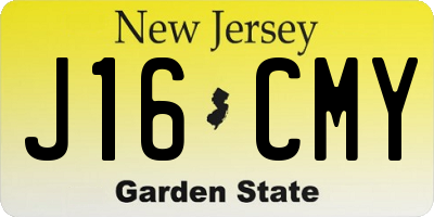NJ license plate J16CMY