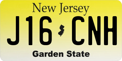 NJ license plate J16CNH
