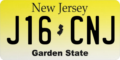 NJ license plate J16CNJ