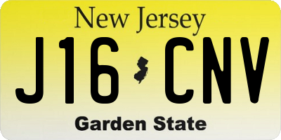 NJ license plate J16CNV
