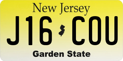 NJ license plate J16COU