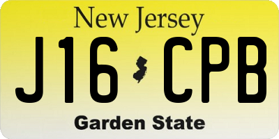 NJ license plate J16CPB