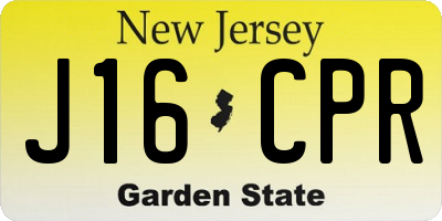 NJ license plate J16CPR