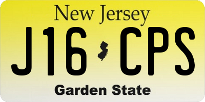 NJ license plate J16CPS