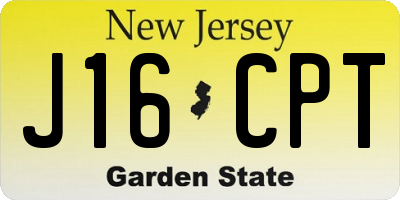 NJ license plate J16CPT
