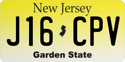NJ license plate J16CPV