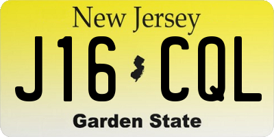 NJ license plate J16CQL