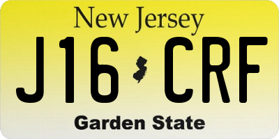 NJ license plate J16CRF