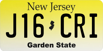 NJ license plate J16CRI
