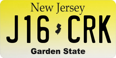 NJ license plate J16CRK