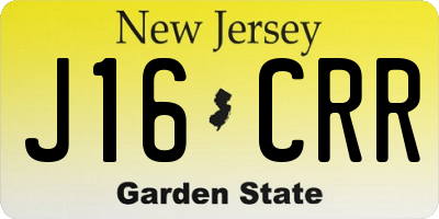 NJ license plate J16CRR