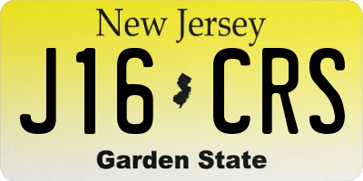 NJ license plate J16CRS