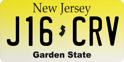 NJ license plate J16CRV