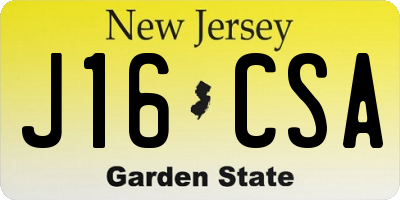 NJ license plate J16CSA