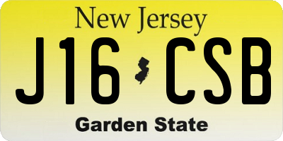NJ license plate J16CSB