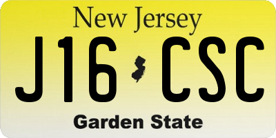NJ license plate J16CSC