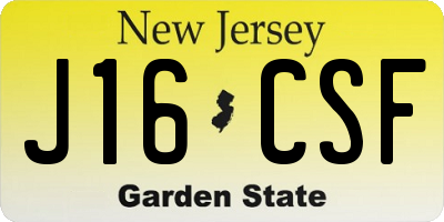 NJ license plate J16CSF