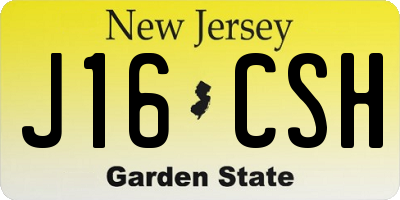 NJ license plate J16CSH