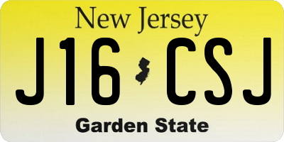 NJ license plate J16CSJ