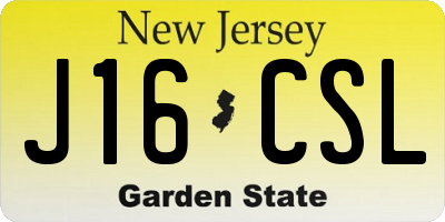 NJ license plate J16CSL