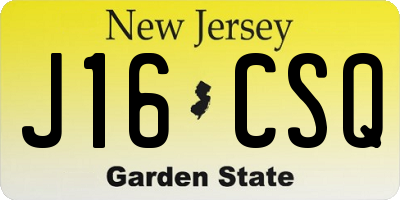 NJ license plate J16CSQ
