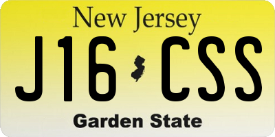 NJ license plate J16CSS