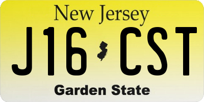 NJ license plate J16CST