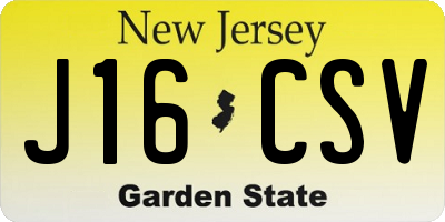 NJ license plate J16CSV
