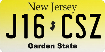 NJ license plate J16CSZ
