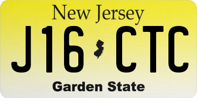 NJ license plate J16CTC