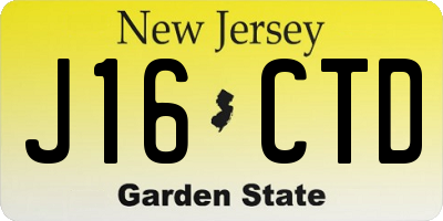 NJ license plate J16CTD