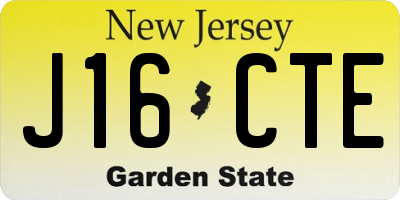 NJ license plate J16CTE