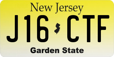 NJ license plate J16CTF